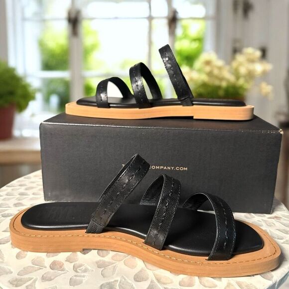 Frye Faye Leather Strappy SlideSandals Black Flat Women’s Size 7.5 NIB - Picture 7 of 10